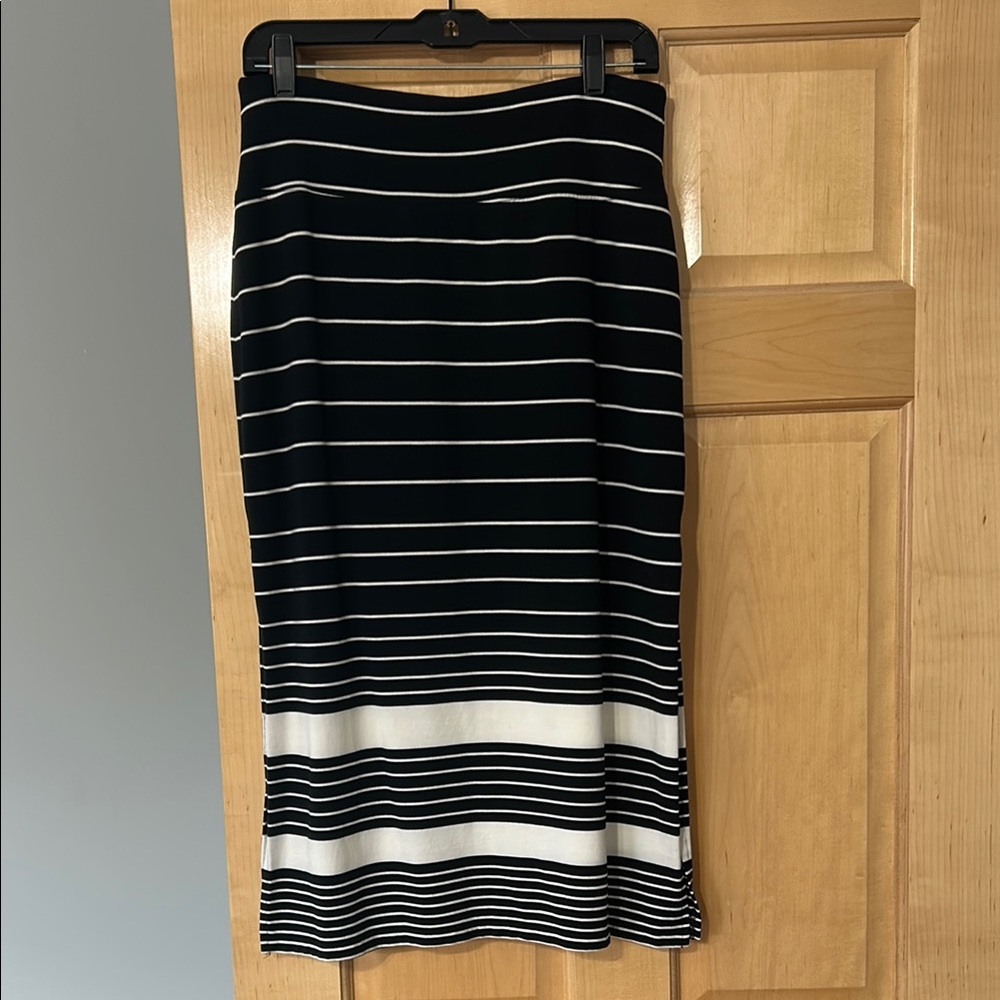 Classic Black and White Striped Skirt
